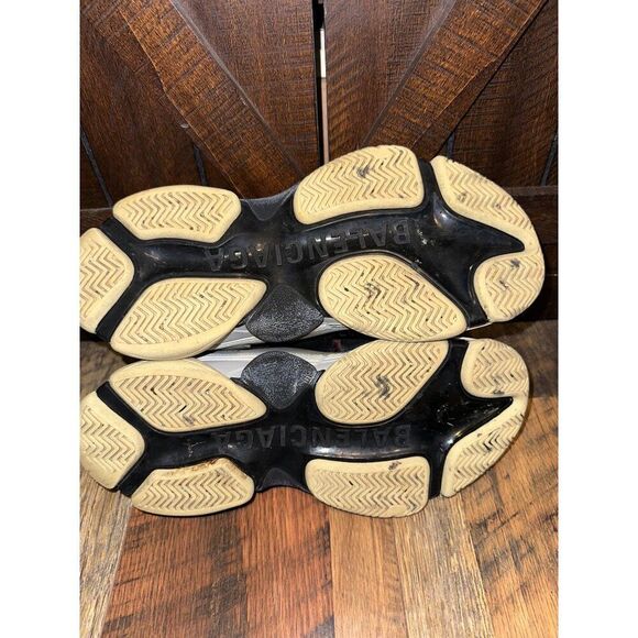 Balenciaga Triple S Black/Noir/Bordeaux/Burgundy Suede Nylon Men’s Size 6US - Picture 11 of 15